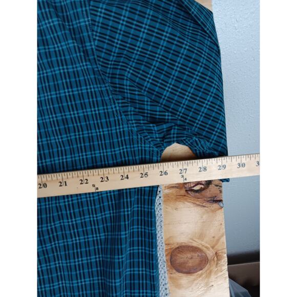 Cinch Western Shirt Mens XXL Turquoise & Navy Plaid Button Down Cowboy Logo - Picture 8 of 10